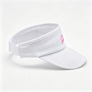 Fashion White Embroidered Visor Cap for Ladies, Lightweight Breathable Sun Visor, Summer Outdoor Golf Beach Empty Top <b>Hat</b> - Product Image 2