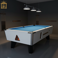 Table de billard personnalisable à monnayeur, pour centre commercial, bar, salle de bal, avec retour automatique de balles, en ardoise et chêne