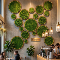 Lampe murale en mousse de renne préservée, design biophilique, pour projet hôtelier |   Jardin vertical acoustique sans entretien, art mural LED
