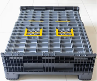 Caisse de stockage logistique pliable en plastique pour fabricants, palette de transport pliable