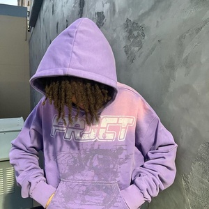 Fabricant de sweats à capuche personnalisés 500 Gsm, épais, lourd, délavé, court, vintage, sérigraphie, lavage à l'acide, doublé, écologique - Product Image 2