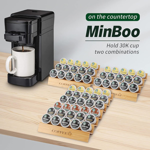 ที่วางแคปซูลกาแฟ 3 ชั้น ชั้นวางเก็บของไม้ไผ่ สำหรับจัดระเบียบ K-Cup ใช้บนเคาน์เตอร์ครัว - Product Image 2