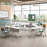 Livraison rapide Bureau d'entraînement pivotant en métal Conception à rabat pour conférence et réunion Bureau de bureau pliable et portable
