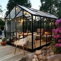 Kit de carport américain, véranda de jardin préfabriquée en verre transparent et aluminium, pour cour