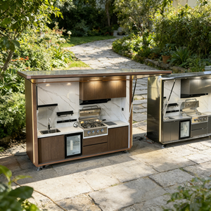 Station de cuisson extérieure en aluminium résistant aux intempéries avec hotte intégrée, cuisinière à <span class=keywords><strong>induction</strong></span>, barbecue, cuisinière à gaz - Product Image 3