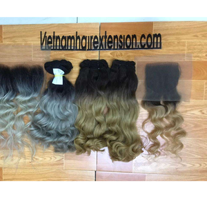 ผมต่อเวียดนามแท้แบบ Double Drawn Remy Hair แบบถักเป็นช่อ สีออมเบร บลอนด์ น้ำตาล ดำ เทา มีทุกเฉดสี - Product Image 4