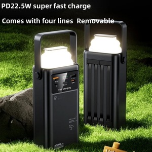 Di động ngoài trời ngân hàng điện 20000mAh 20 Wát sạc nhanh 2 Cáp LED hiển thị đèn Pin xử lý QC3.0 PD 22.5 Wát <span class=keywords><strong>iPhone</strong></span> cho - Product Image 3