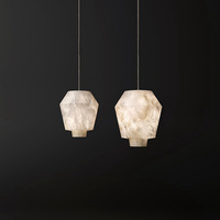 Lámpara de Noche para Dormitorio, Lámpara Colgante de Mármol Español para Isla de Cocina, Luces de Barra de Alabastro Español para Mostrador