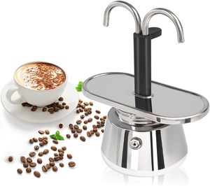 Cafetera Moka de Doble Tubo de Acero Inoxidable, Mini Cafetera Estilo Espresso para Cocina, Máquina de Café <span class=keywords><strong>Greca</strong></span>, Juego de Café Mocha - Product Image 1