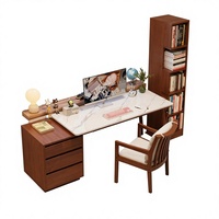 Bureau d'étude multifonctionnel moderne, extensible, durable, en bois de caoutchouc, couleur personnalisable, pour la maison, le bureau, les étudiants