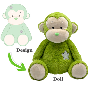 EN71 CPC FSC Custom Lovely Stuffed <strong>Monkey</strong> <strong>Plush</strong> <strong>Toy</strong> New Design Hugable Soft Animal Embroidered Plushies Manufacturer - Product Image 2