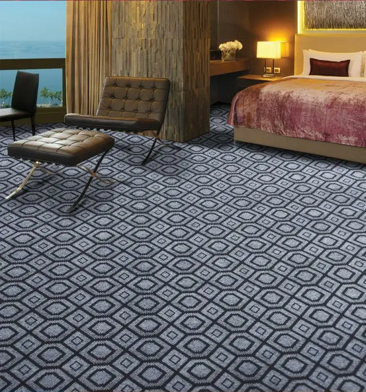 Ago perforato moderna alfombra jacquard tappeto rotolo per albergo negozio di gioco del capretto da terra