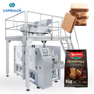 맞춤형 자동 스낵 식품 머핀 파이 옥수수 빵 쿠키 웨이퍼 비스킷 비닐 백 충전 계량 포장 기계