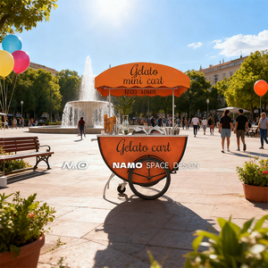 Di động đường phố thực phẩm đứng điện thoại di động thị trường gian hàng giỏ hàng ngoài trời Snack hiển thị giá kinh doanh kim loại cửa hàng với bánh xe kẹo bán kiosk - Product Image 4