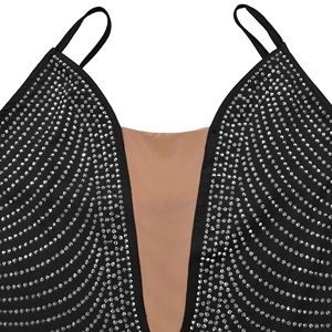 Mini abito Casual da donna aderente con strass pantaloncini con bretelle naturali ODM per feste di compleanno - Product Image 2