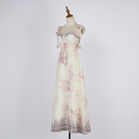 Robe Midi Vintage Élégante à Bretelles Imprimé Floral Style Plage Coréen pour Femme – Collection 2026