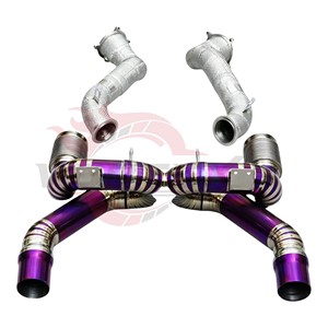 Vortex Titanium Exhaust for McLaren 720S Straight Pipe Catback Shielded Downpipe Premium Dual Loop Full <b>Kit</b> - Product Image 2