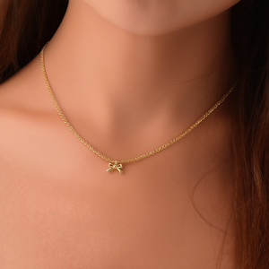 Collier en acier inoxydable 316L plaqué or PVD avec pendentif nœud pour femme, bijoux tendance - Product Image 3