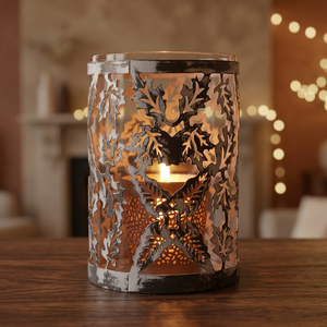 Jaula para velas perforada y grabada - Product Image 1