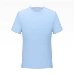 Quick-Drying Ice Silk T-Shirt Thin Solid Color Polyester Summer Short Sleeve Leisure Wear - Product Image 4
