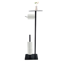 Porte-papier hygiénique moderne en acier inoxydable noir Salle de bain Type de sol Debout Accessoire de décoration Salle de bain Essentiels