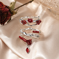 Bague ouverte ajustable en laiton plaqué or rose classique avec zircon, bijoux de mode pour femmes, vente en gros