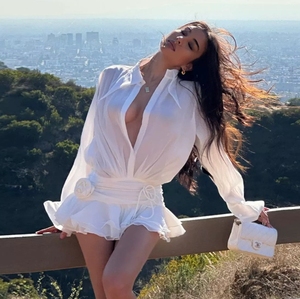 Abito Casual alla Moda con Scollo a V, Tinta Unita, <span class=keywords><strong>Maniche</strong></span> <span class=keywords><strong>Lunghe</strong></span>, Vestito <span class=keywords><strong>Midi</strong></span> Casual per Donna - Product Image 3