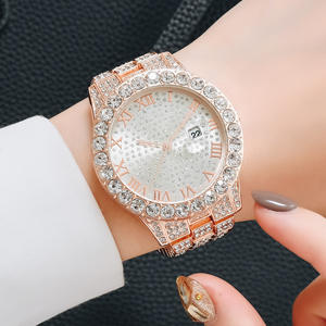 Montre-bracelet pour femme en acier inoxydable, édition coréenne, tendance, entièrement sertie de diamants, chiffres romains, rétro, résistante à l'eau, modèle complet, vente chaude - Product Image 6