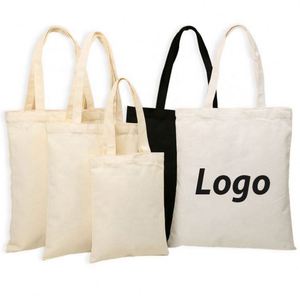 Sac de shopping personnalisé réutilisable en toile de coton, sac fourre-tout en tissu avec logo - Product Image 1