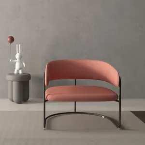 Designer Stoelen Brede Holle Ontwerp Metalen Buisvormige Frame Kantoor Vip Ontvangstruimte Iron Ronde Sofa Stoelen Lounge Bijzetstoel