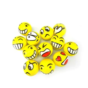 पदोन्नति खिलौने नरम पु तनाव गेंद दौर बिक्री पर 6.3cm विरोधी स्माइली पु फोम तनाव गेंदों