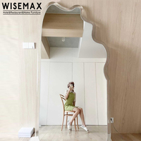 Miroir mural de forme ondulée WISEMAX FURNITURE, décoration murale, miroir de salle de maquillage irrégulier, miroir sur pied décoratif