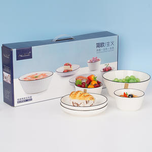 Juego de vajilla desechable para el hogar moderno Nuevos tazones y platos de cerámica con diseño de frutas Joyas DE SEGURO incluidas - Product Image 3