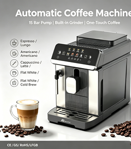 Cafetera Espresso Totalmente Automática Anbolife de 1350W con Pantalla Táctil Integrada, 8 Recetas de Café y Espumador de Leche de un Toque - Product Image 3