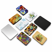 Boîte métallique coulissante à 5 compartiments, résistante aux enfants, avec logo personnalisé en relief, recyclable, rectangulaire, pour petits rouleaux d'herbes, cigarettes, tabac, bonbons à la menthe