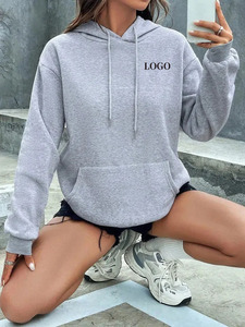 Customized Womens Hoodies Wholesale Full Sleeves Hoody with Draw <strong>String</strong> Running <strong>Top</strong> Women's Hooded Pullover Sweater - Product Image 4