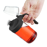 Bouteille d'huile et de vinaigre en verre moderne de 250 ml, hermétique et anti-fuite, avec couvercle anti-poussière et bec verseur en silicone pour la cuisine à domicile