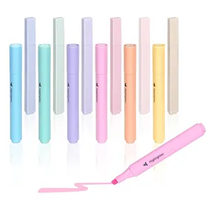 free sample supplier custom light colored appearance chisel tip highlighter markers no bleed marker pens set for bible