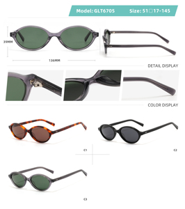 แว่นกันแดดผู้หญิงสุดฮิตปี 2025 แฟชั่นทรงรีเล็ก รับทำโลโก้ แว่นกันแดดวินเทจยุค 90 - Product Image 6