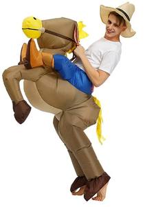 Costume de <span class=keywords><strong>cowboy</strong></span> pour adulte en gros, costume de cheval amusant <span class=keywords><strong>gonflable</strong></span> à air, animal à monter pour Halloween - Product Image 6