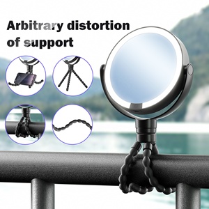 Phổ biến Tabletop bạch tuộc đứng gương 10x <span class=keywords><strong>Magnifying</strong></span> HD Xoay hai mặt có thể sạc lại LED thắp sáng trang điểm mỹ phẩm gương - Product Image 2