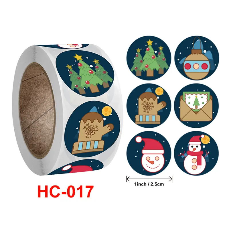 Hot Sale Christmas Related Stickers Label 500PCS Christmas Tags Stickers For Kids