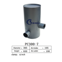 Silencieux pour Komatsu PC300-7, 20 ans d'expérience, vente en gros, OEM, ODM, pour moteur diesel, générateur, bulldozer, excavatrice, chargeuse