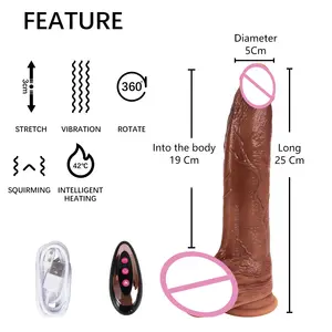 Dildo vibrator untuk Penis wanita vibrator pengendali jarak jauh dildo memakai silikon getar teleskopik buatan untuk Penis wanita