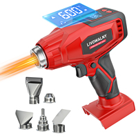 600 ° Pistola de Calor con Pantalla Digital para Batería de 20V, con Memoria de Temperatura y Función de Enfriamiento, para Termoencogimiento