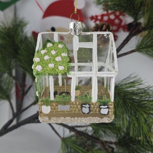 Serre vintage artisanale en verre soufflé avec éclairage, idéale pour les décorations de Noël en verre dans le jardinage - Product Image 4