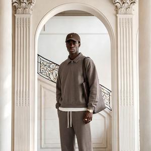 <span class=keywords><strong>Polo</strong></span> Casual di Alta Qualità con Logo Personalizzato, Traspirante, <span class=keywords><strong>Taglie</strong></span> <span class=keywords><strong>Forti</strong></span>, da <span class=keywords><strong>Uomo</strong></span>, a Maniche Lunghe con Zip a un Quarto - Product Image 3
