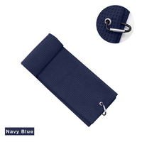 Serviette de golf magnétique carrée en microfibre gaufrée, séchage rapide, respirante, portable, avec aimant et crochet personnalisables
