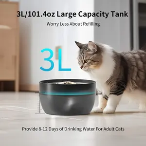 Petwant OEM ODM 3l sistem filtrasi lipat empat terlihat baja tahan karat Ultra tenang air mancur kucing hewan otomatis