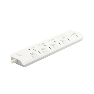 Tira de alimentación universal de 4 salidas, 3 puertos USB con interruptor separado de seguridad para niños, luz indicadora, protección contra sobrecarga - Product Image 4